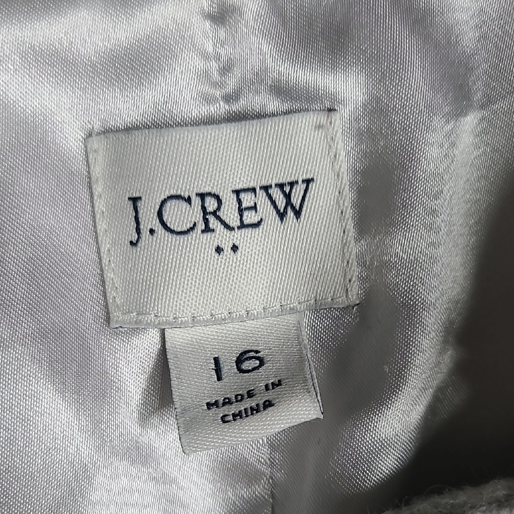 J. Crew Women's Light Gray Woll Blend Pea Coat - Picture 2 of 8